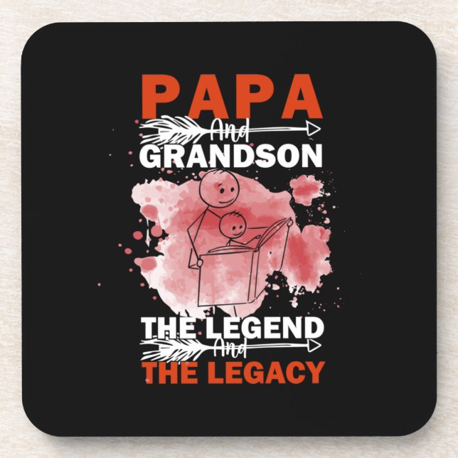 Grandfather Quotes | Papa And Grandson Coaster (Front)