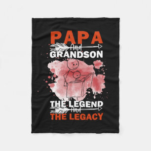 Grandfather Quotes Papa And Grandson Fleece Blanket