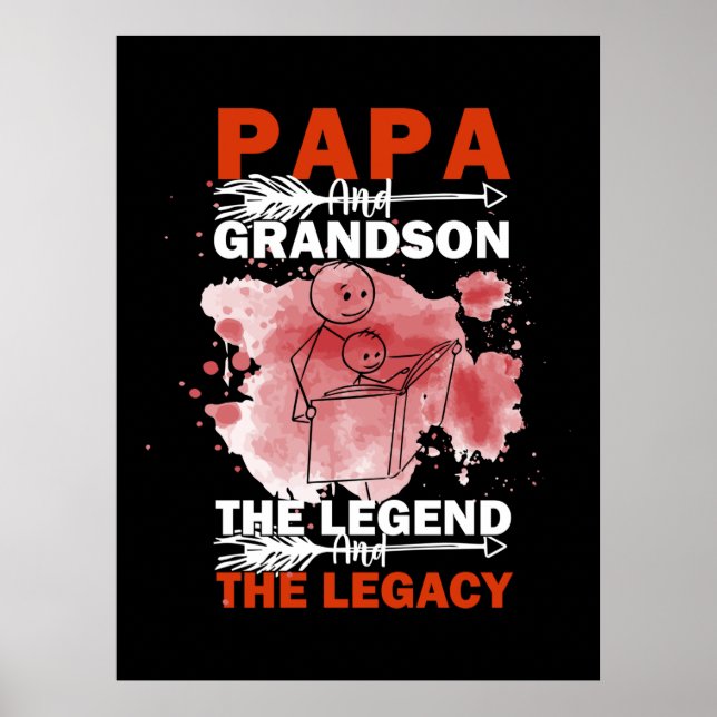 Grandfather Quotes | Papa And Grandson Poster (Front)