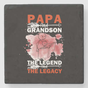 Grandfather Quotes Papa And Grandson Stone Coaster