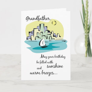 Grandfather Sailboat City Birthday Card