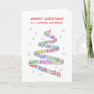 Grandfather Sheet Music Christmas Holiday Card