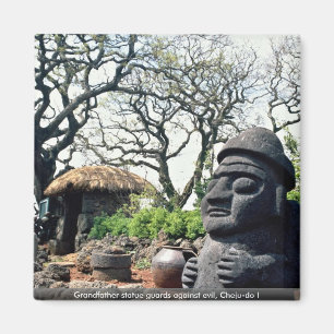 Grandfather statue guards against evil, Cheju-do I Magnet