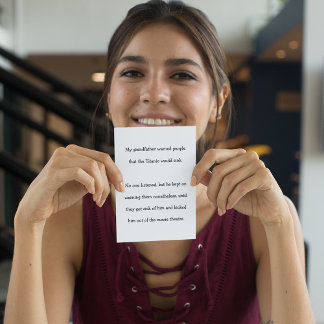 Grandfather Warned Titanic Sink Funny Humour Joke Holiday Card