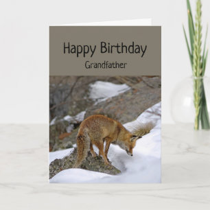 Grandfather Wonderful Birthday Fox Animal Card