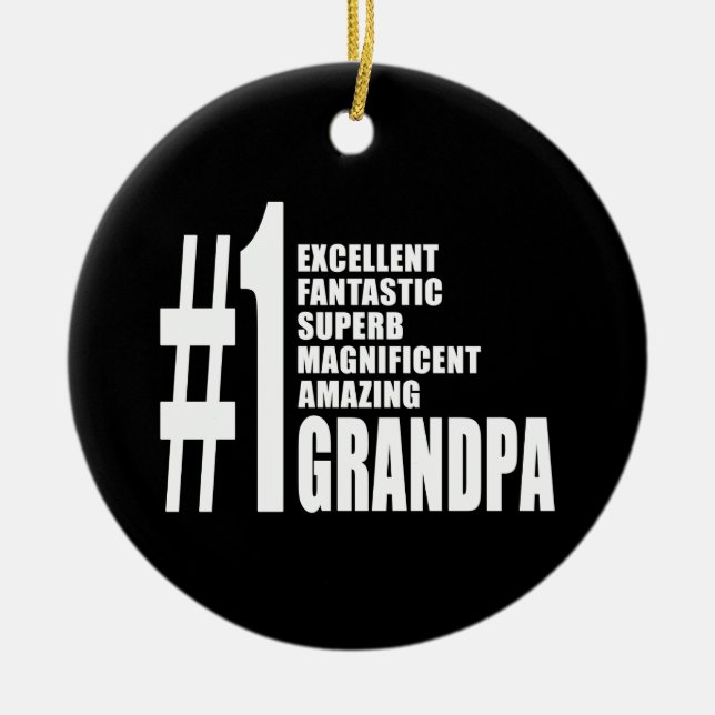 Grandfathers Birthdays : Number One Grandpa Ceramic Tree Decoration (Front)