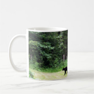 Grandfather's Black Bear Crossing black Yard Coffee Mug