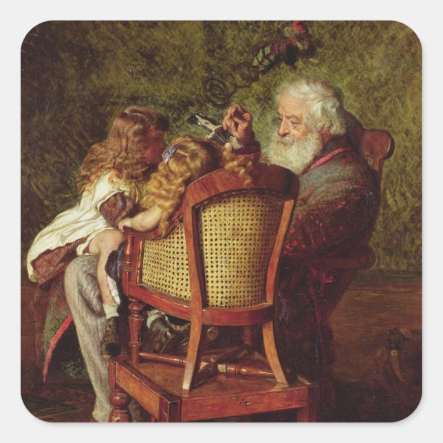Grandfather's Jack-in-the-Box Square Sticker (Front)