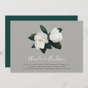 Grandiflora   White Magnolia Wedding Invitation