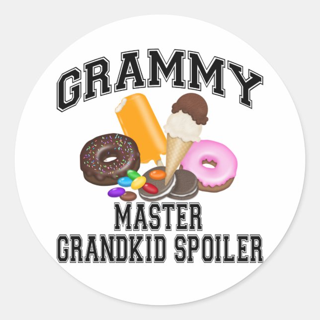 Grandkid Spoiler Grammy Classic Round Sticker (Front)