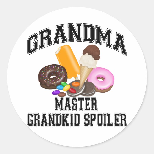 Grandkid Spoiler Grandma Classic Round Sticker (Front)