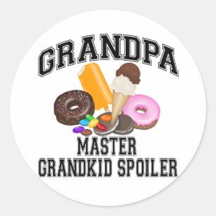 Grandkid Spoiler Grandpa Classic Round Sticker