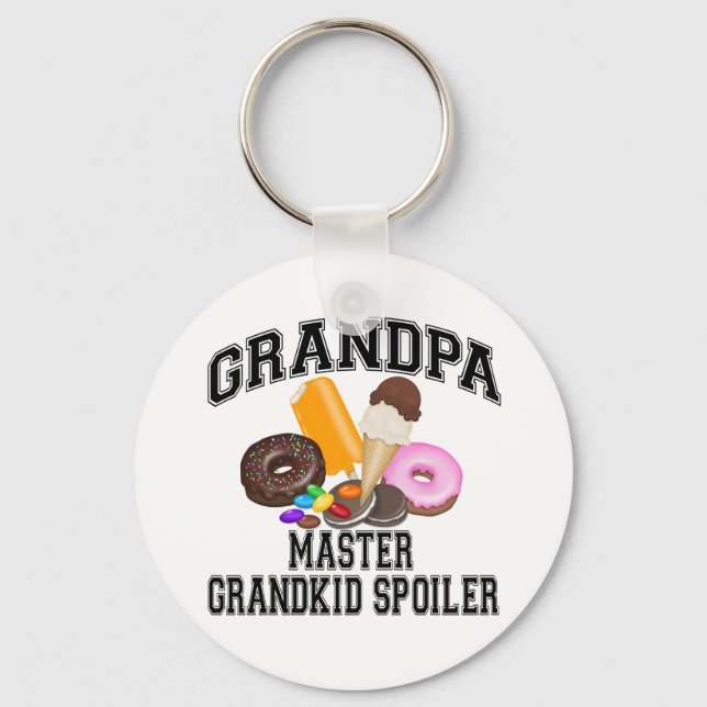 Grandkid Spoiler Grandpa Key Ring (Front)