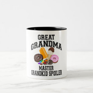 Grandkid Spoiler Great Grandma Two-Tone Coffee Mug