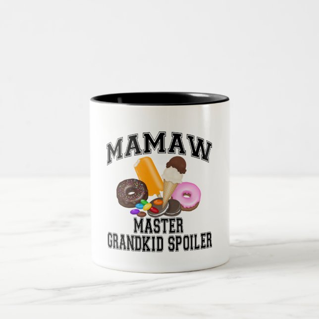 Grandkid Spoiler Mamaw Two-Tone Coffee Mug (Center)