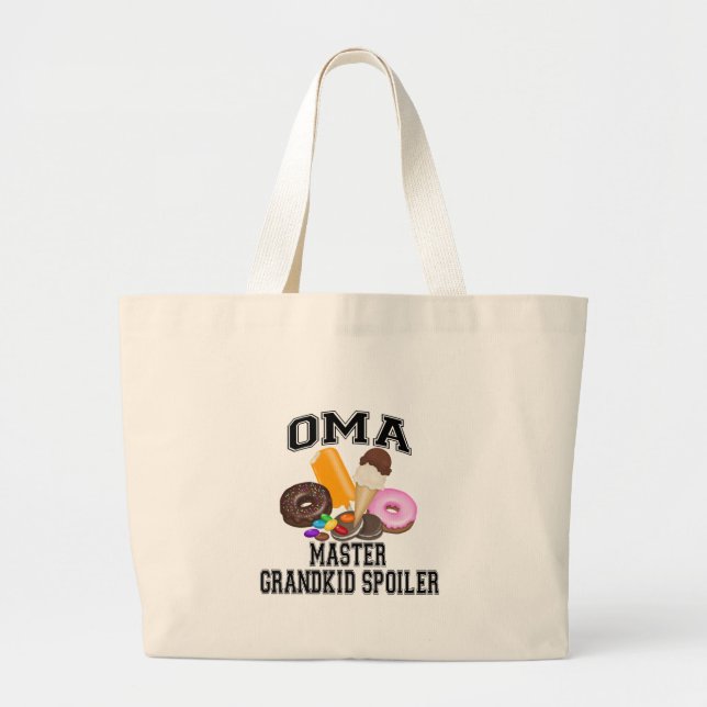 Grandkid Spoiler Oma Large Tote Bag (Front)