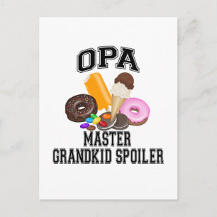Grandkid Spoiler Opa Postcard