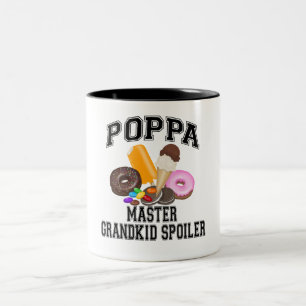 Grandkid Spoiler Poppa Two-Tone Coffee Mug