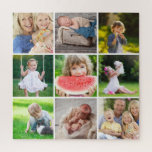 Grandkids 9 Square Photo Instagram Collage Jigsaw Puzzle<br><div class="desc">Create a special personalised gift using photos of your wedding, travel, grandkids, pets, or other fun memories printed onto a puzzle. This template has space for 9 square Instagram photos. Use the design tools to edit the text, choose any background colours or upload more photos. Custom photo puzzles are an...</div>
