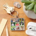 Grandkids 9 Square Photo Instagram Collage Key Ring<br><div class="desc">Beautiful custom printed key chains personalised with your photos and text - a special gift to carry your memories wherever you go! This template has space for 9 square photos of grandkids, family or use your favourite Instagram pictures. Use the design tools to add your own text, upload more photos,...</div>