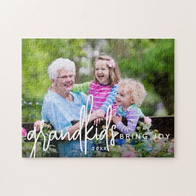 Grandkids Bring Joy Photo Jigsaw Puzzle (Horizontal)