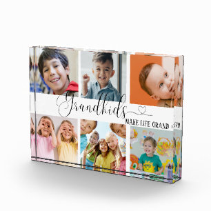 Grandkids Collage For Grandma Gift Photo Blocks