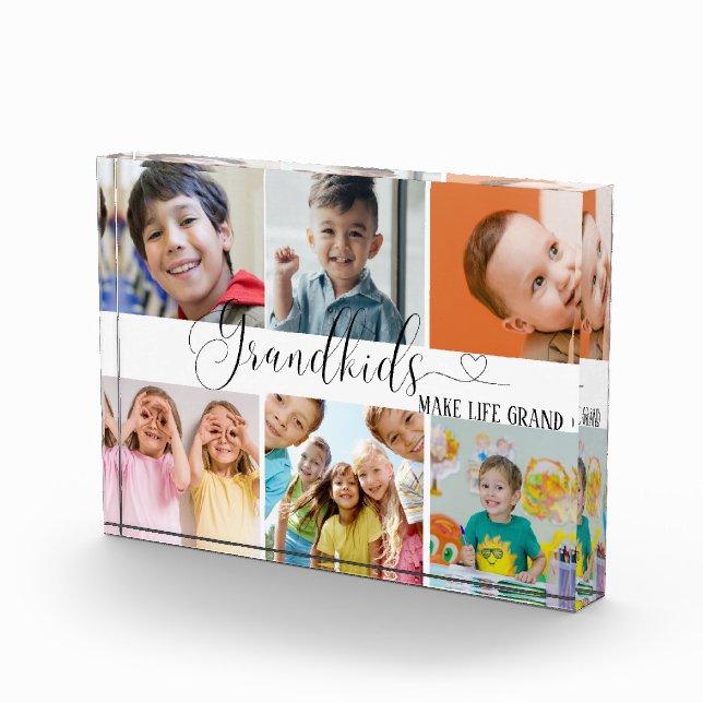 Grandkids Collage For Grandma Gift Photo Blocks (Right)