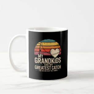 Grandkids Grandpa Fishing Fathers Day Retro Funny Coffee Mug