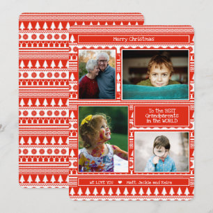 Grandkids Grandpa Grandma Photo Merry Christmas Holiday Card