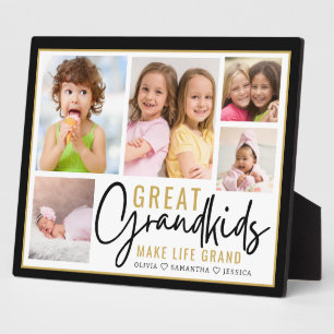 Grandkids Great Grandparents Life Quote 5 Photo Plaque
