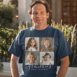 Grandkids Make Life Grand 4 Photo Collage T-Shirt<br><div class="desc">A thoughtful gift for grandparents, this custom tshirt design features a 4-photo template to personalise with photos of the grandchildren. A combination of modern handwritten script combined with a modern sans serif font spell out "grandkids make life grand!" Create lasting memories with this stylish design that makes a wonderful gift...</div>