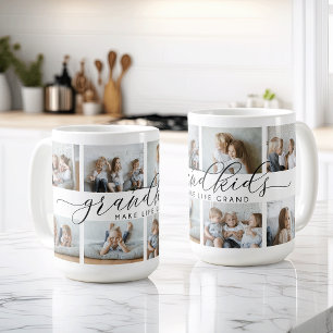 Grandkids Make Life Grand   8 Photo Collage Coffee Mug