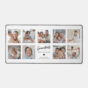 Grandkids Make Life Grand   9 Photo Collage Grid Desk Mat