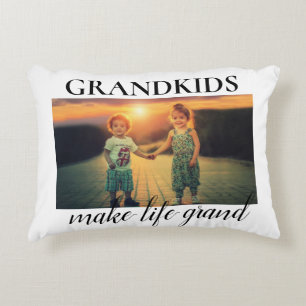 Grandkids make life grand Custom Photo Decorative Cushion