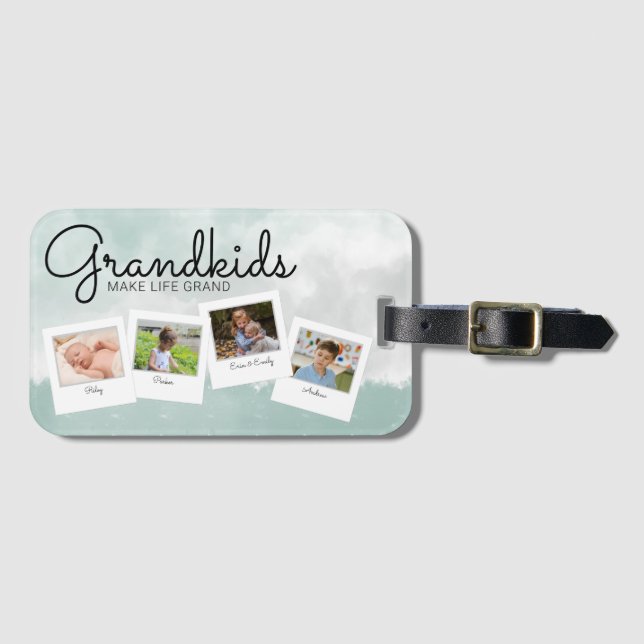 Grandkids Make Life Grand Grandchildren Photo Luggage Tag (Front Horizontal)