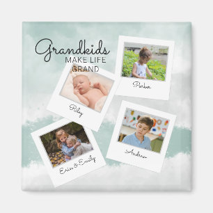 Grandkids Make Life Grand Grandchildren Photo Magnet