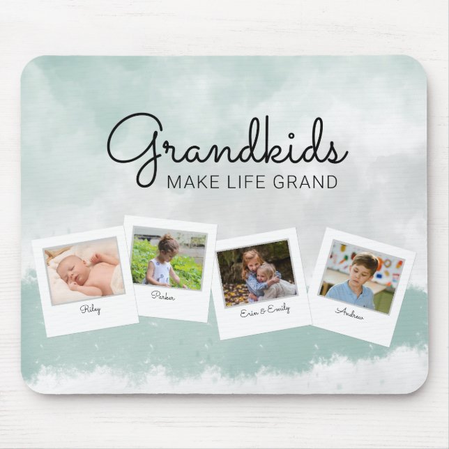 Grandkids Make Life Grand Grandchildren Photo Mouse Mat (Front)