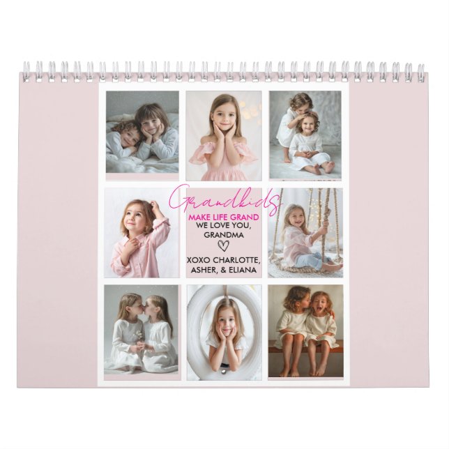 Grandkids Make Life Grand Grandma 8-Photo Custom  Calendar (Cover)