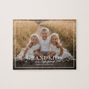 Grandkids Make Life Grand Grandparent Gift Photo Jigsaw Puzzle