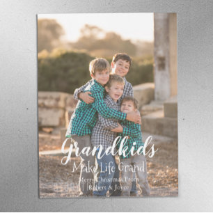 Grandkids Make Life Grand Holiday Magnet Card