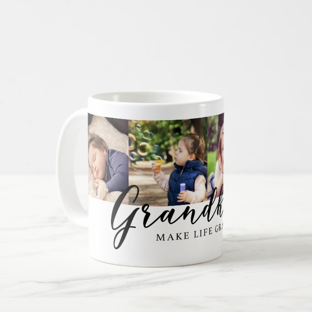 Grandkids Make Life Grand Multi Photo Coffee Mug (Front Left)