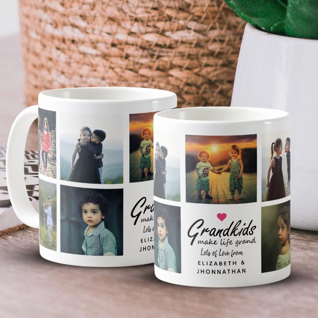 Grandkids Make Life Grand Multi Photo Collage Coffee Mug (Creator Uploaded)