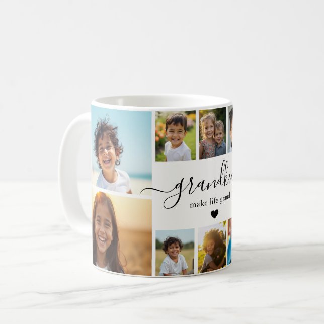 Grandkids Make Life Grand Photo Collage Coffee Mug (Front Left)