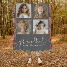 Grandkids Make Life Grand Photo Collage Grey