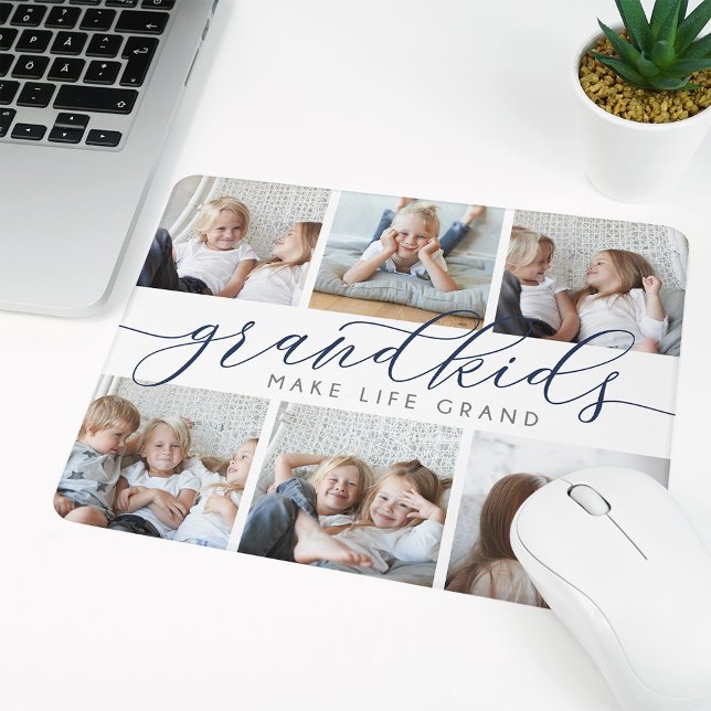 Grandkids Make Life Grand | Photo Collage Mouse Mat (Creator Uploaded)