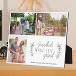 Grandkids make life grand photo collage quote plaque<br><div class="desc">Family photo collage with a thoughtful editable quote "grandkids make life grand" making an elegant and cute keepsake gift for grandparents on a birthday,  Father's Day,  or Mother's Day. Grandparents Day or Christmas.</div>