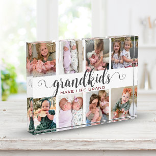 Grandkids Make Life Grand Photo Grandparent Gift Block
