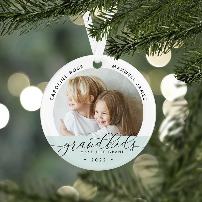 Grandkids Make Life Grand Photo Ornament (Creator Uploaded)