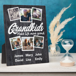 Grandkids make life more grand 6 Photo & Names Pla Plaque