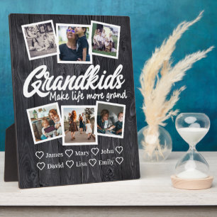 Grandkids make life more grand 6 Photo & Names Plaque